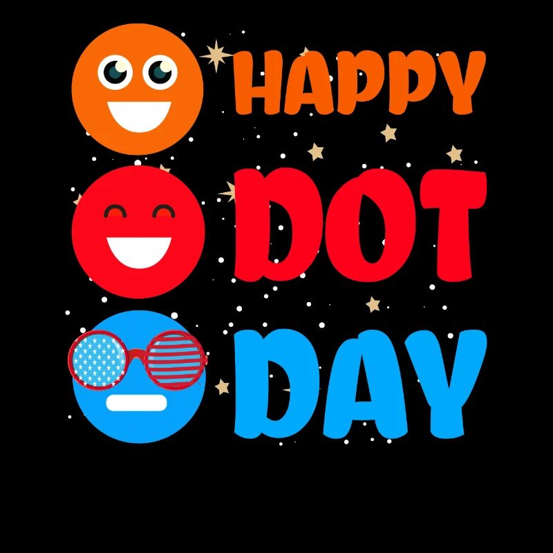 Mignon Dot Pattern Coloré Sourire Happy Dot Day
