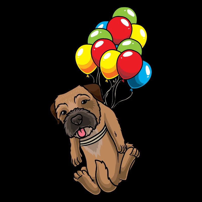 Border Terrier mit Luftballons