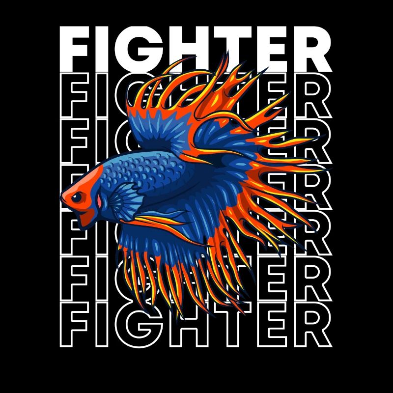 Betta Fish 80's Style Siamese Fighting Fish