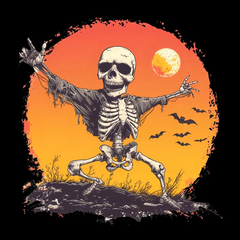 Dancing Skeleton Skull Halloween