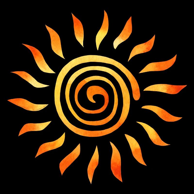 Le soleil peint avec les rayons du soleil Soleil le soleil