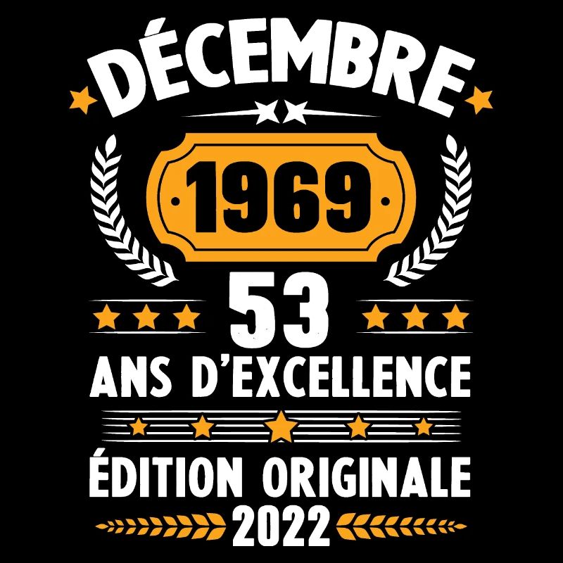 Cadeau D'anniversaire Rétro 53 Ans Décembre 1969