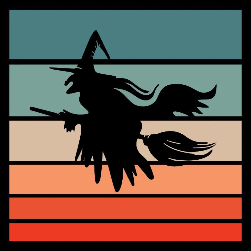 Witch's broom Helloween Retro Style Vintage
