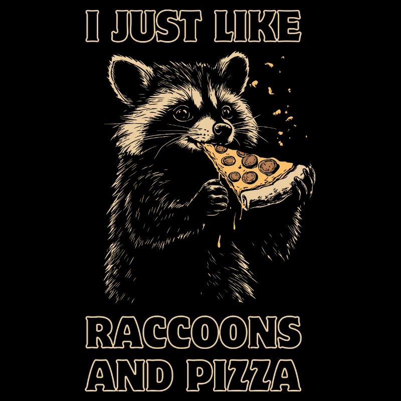 Raton laveur mangeant de la pizza