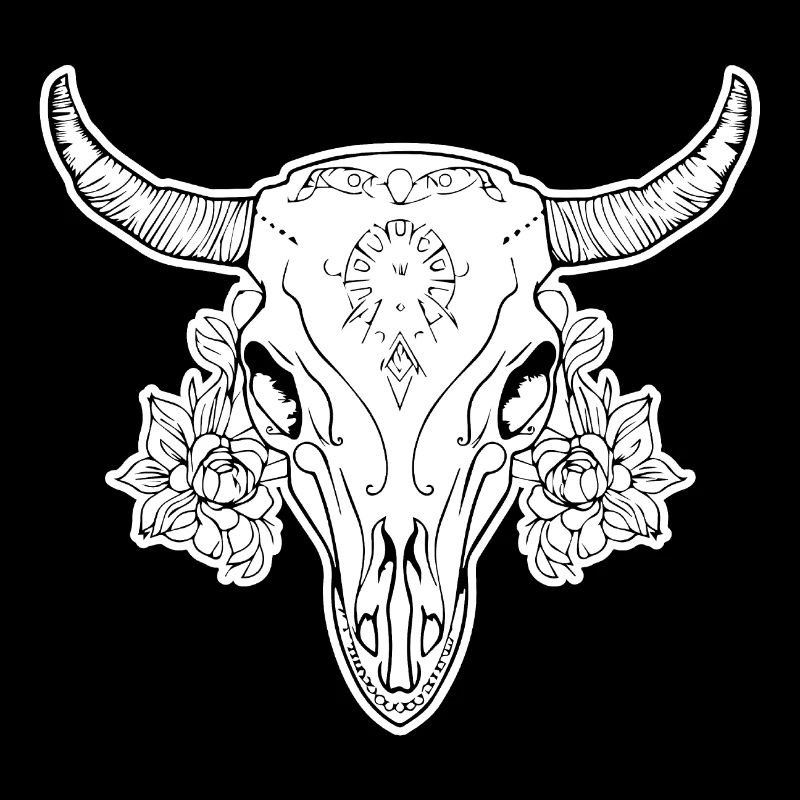 Crâne de vache Boho