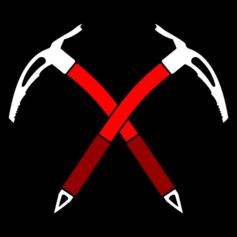 Crossed ice axe three-color vector