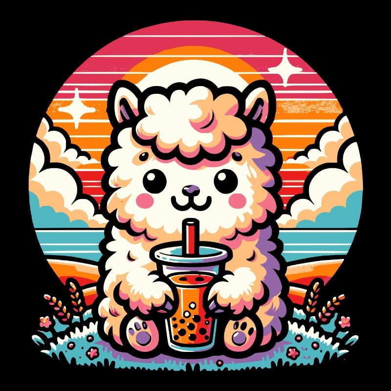 Bubble Tea Alpaca Boba Tea Kawaii Geschenk