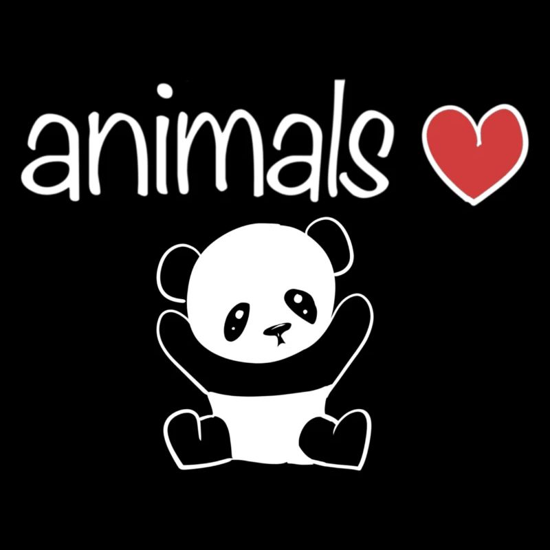 tiere herz tierliebe text panda