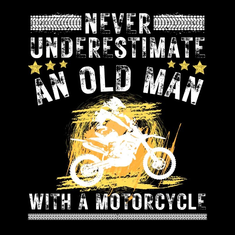 Alter Mann Mit Motorrad