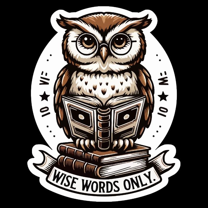 Wise owl reading book