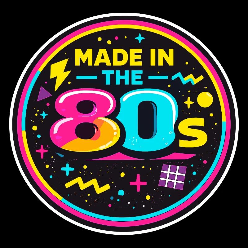 80er Neon Nostalgie Sticker