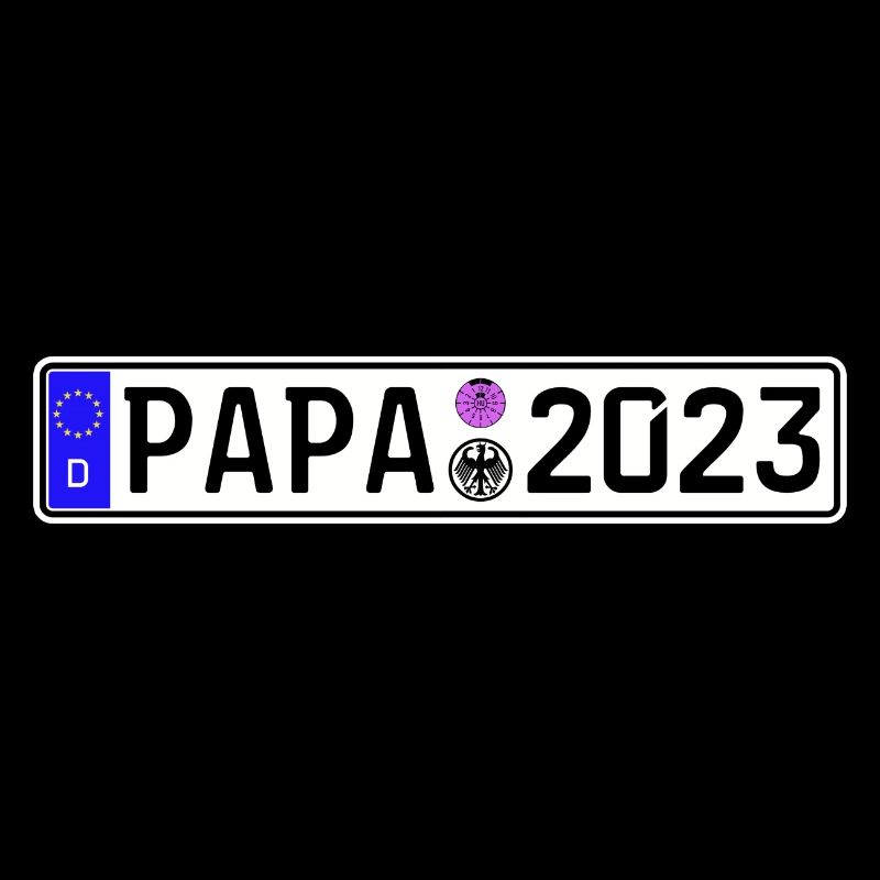 Papa 2023 Vater werden Nummernschild