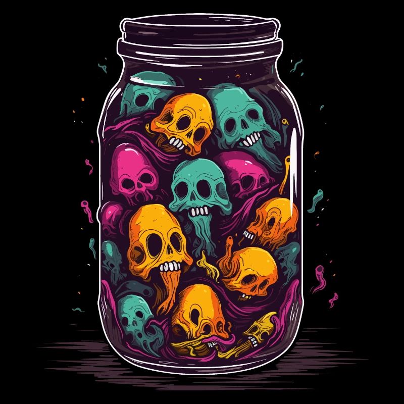 Ghost in a Glass Ghost Horror Skull Souls