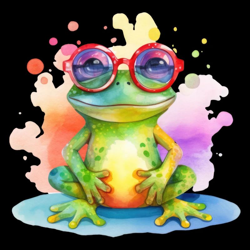 Bunter cooler Frosch mit Sonnenbrille