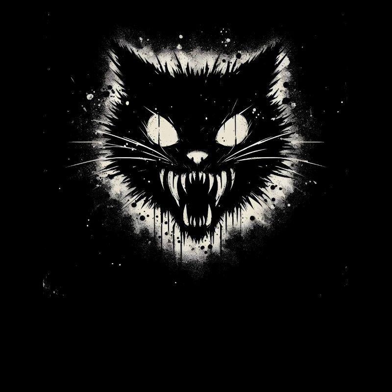 Creepy Goth Cat, Horror Cat, Weirdcore Cat