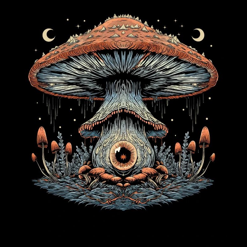 Cottagecore Weirdcore Esthétique Champignon Globe oculaire Mon