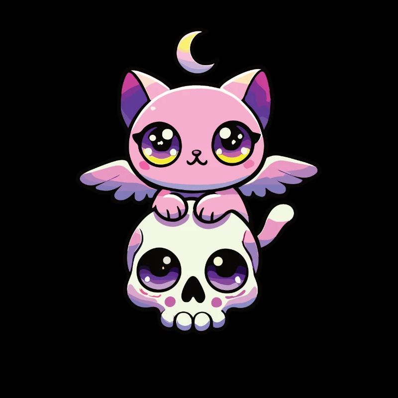 Kawaii Gothic Katze Pastellfarben Gothic Goth