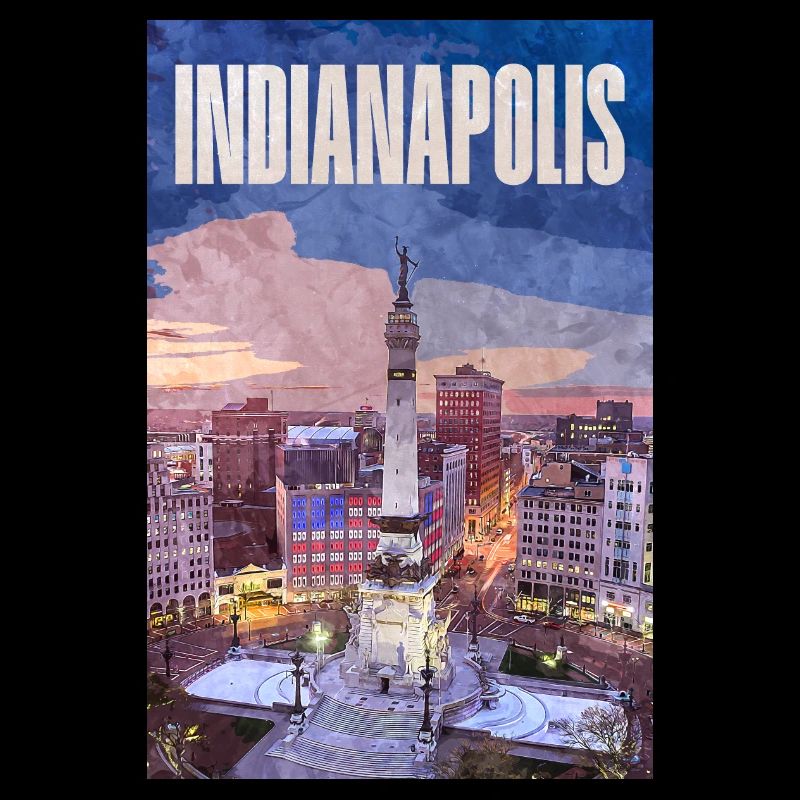 Indianapolis Skyline am Monument Circle
