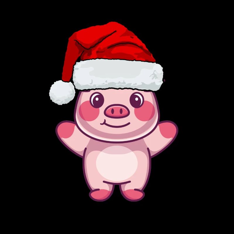 Cadeau d’animal de ferme Père Noël Cochon