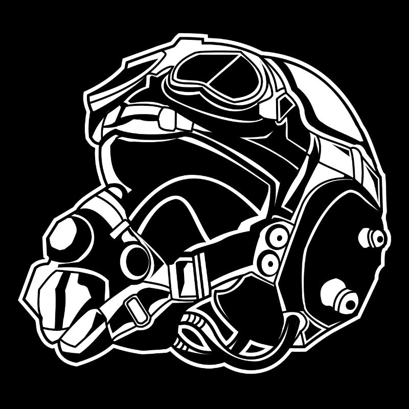 Pilot Helmet / Pilot Helmet 01_black white