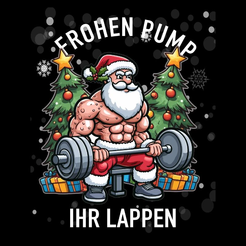 Joyeuse pompe son bodybuilder chiffon Père Noël