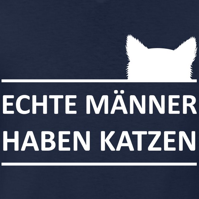 Vorschau: Echte Männer haben Katzen - Klassisches Männer-T-Shirt mit V-Ausschnitt