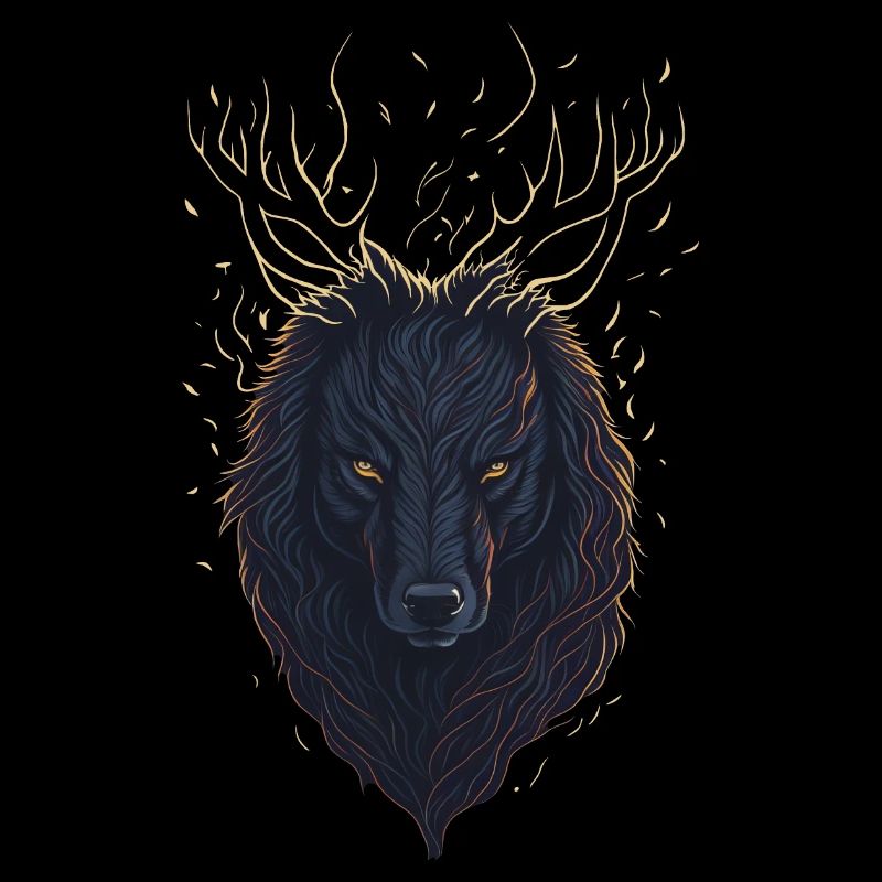 Lupo mistico con le corna