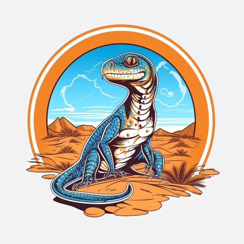 Lizard in Wüstenlandschaft Design
