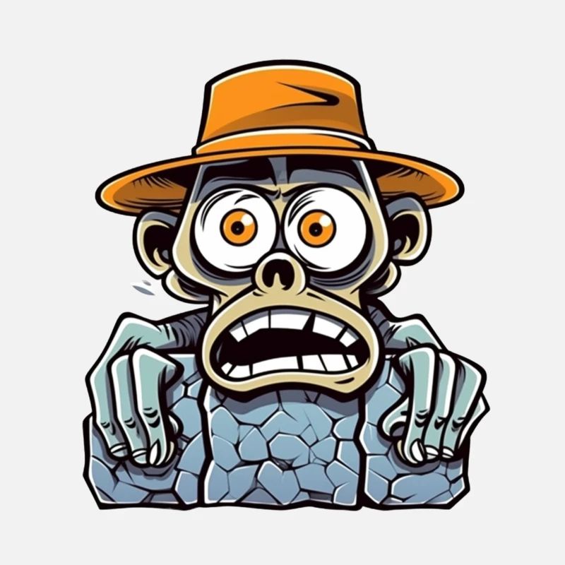 Explorateur mort avec chapeau et regard d’os