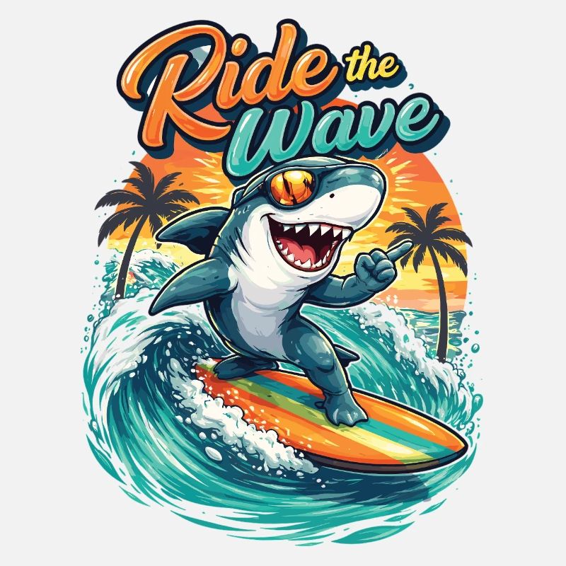 Ride the Wave: Surferhai am Surfboard