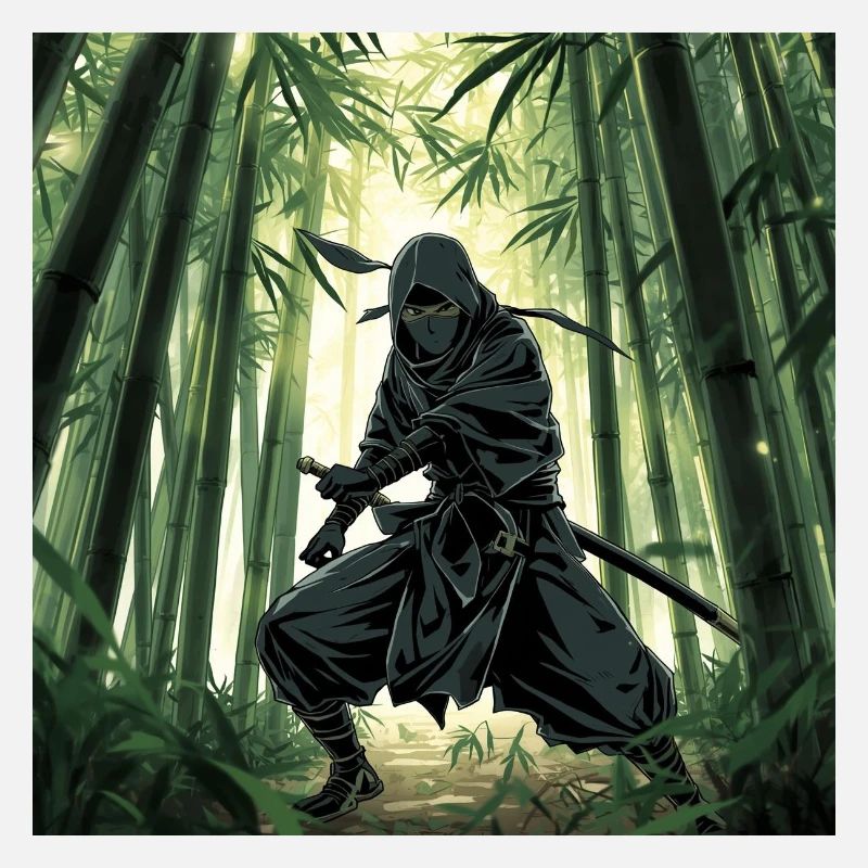 Ninja in the bamboo forest
