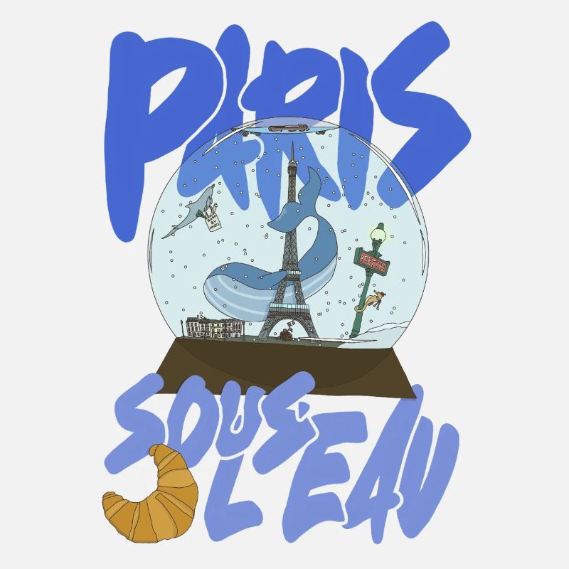 Paris Snowglobe Blue - Eiffel icon