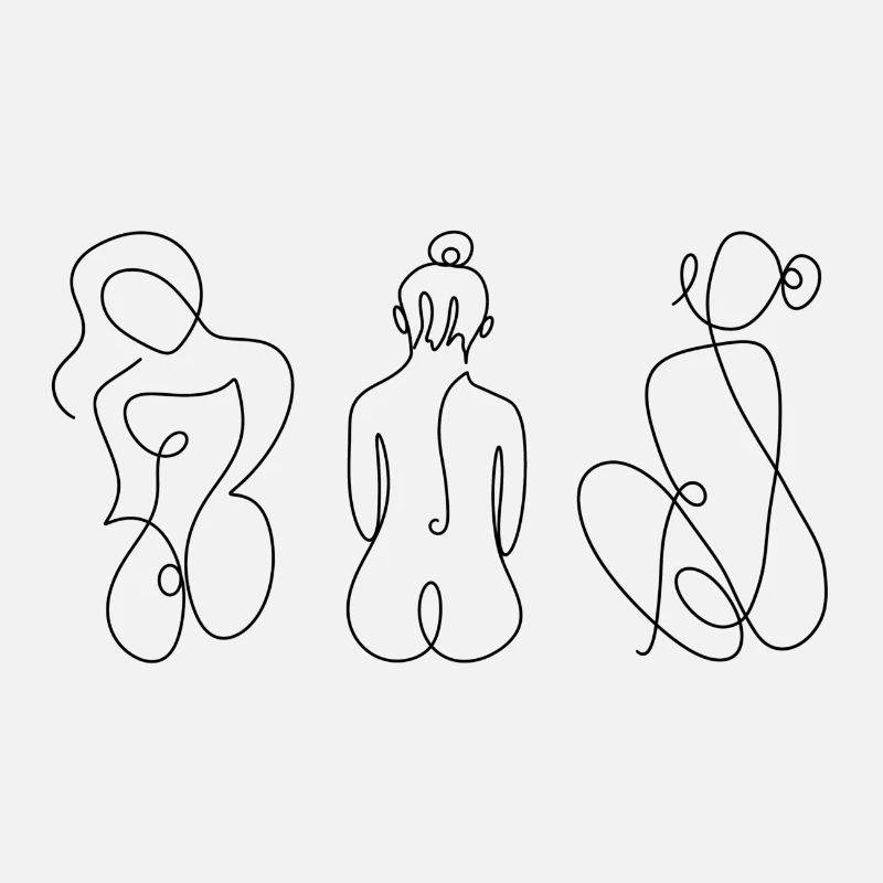 Frauen Line Art schwarz