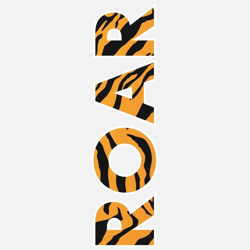 ROAR roar lettering tiger pattern stripes