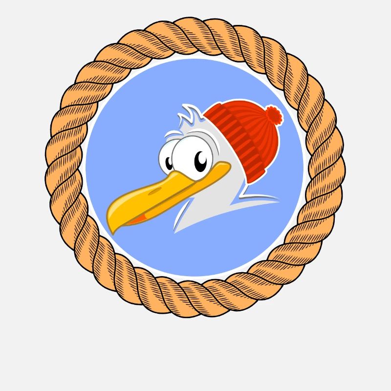 Mouette drôle avec rosée et chapeau caniche pour les marins