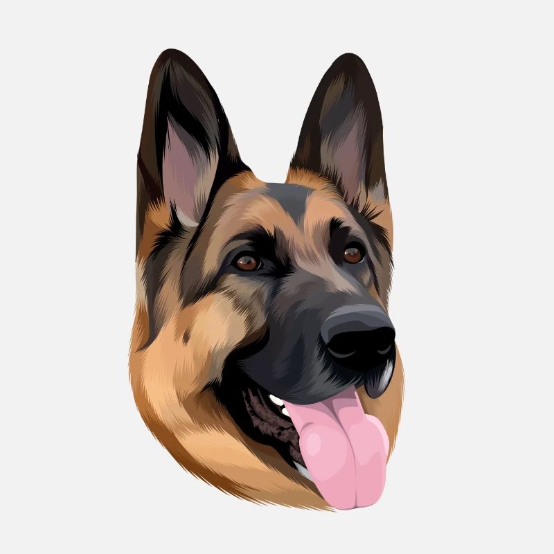 German Shepherd dog Face Art work