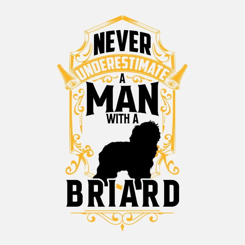 Man with Briard underestimate Berger de Brie