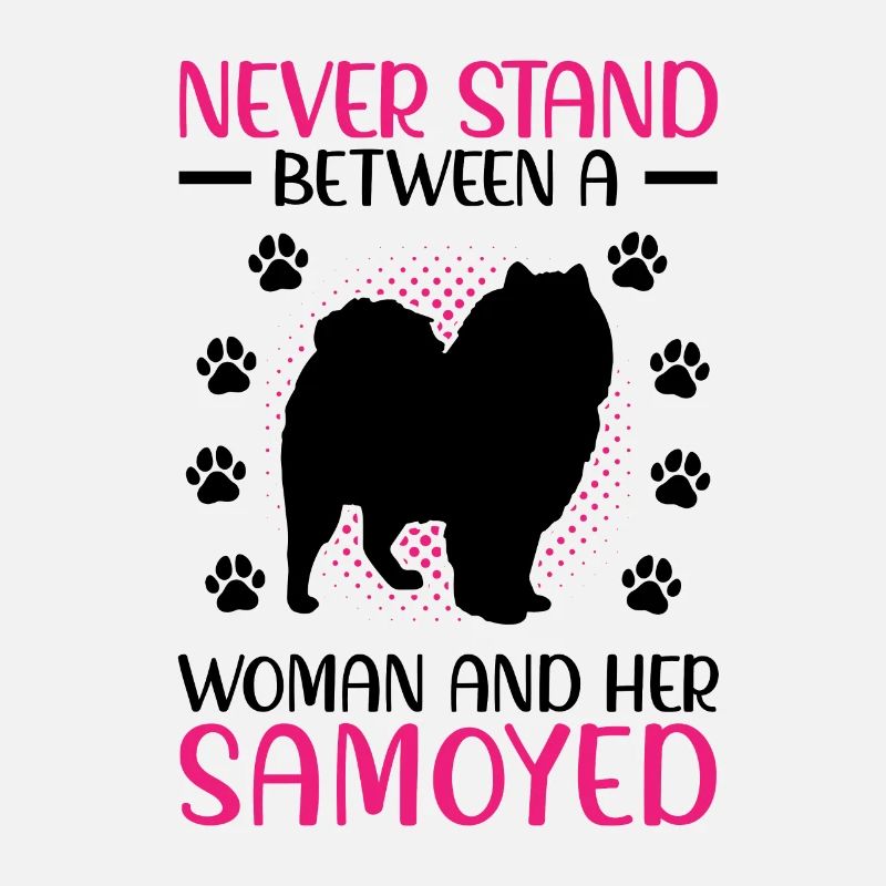 Woman and her Samoyed Samoyed Spitz