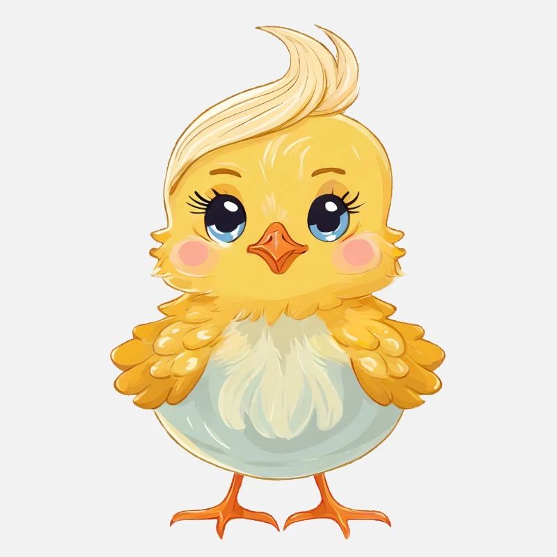 Chick with a funny hairstyle