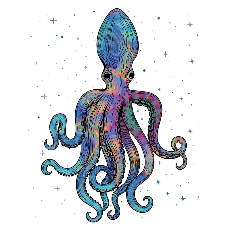 Outer Space Octopus Psychedelic Kraken Cosmic