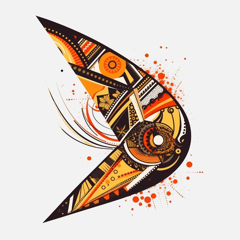 Australian boomerang with ethnic pattern