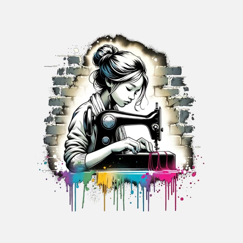 Mädchen, die gerne nähen