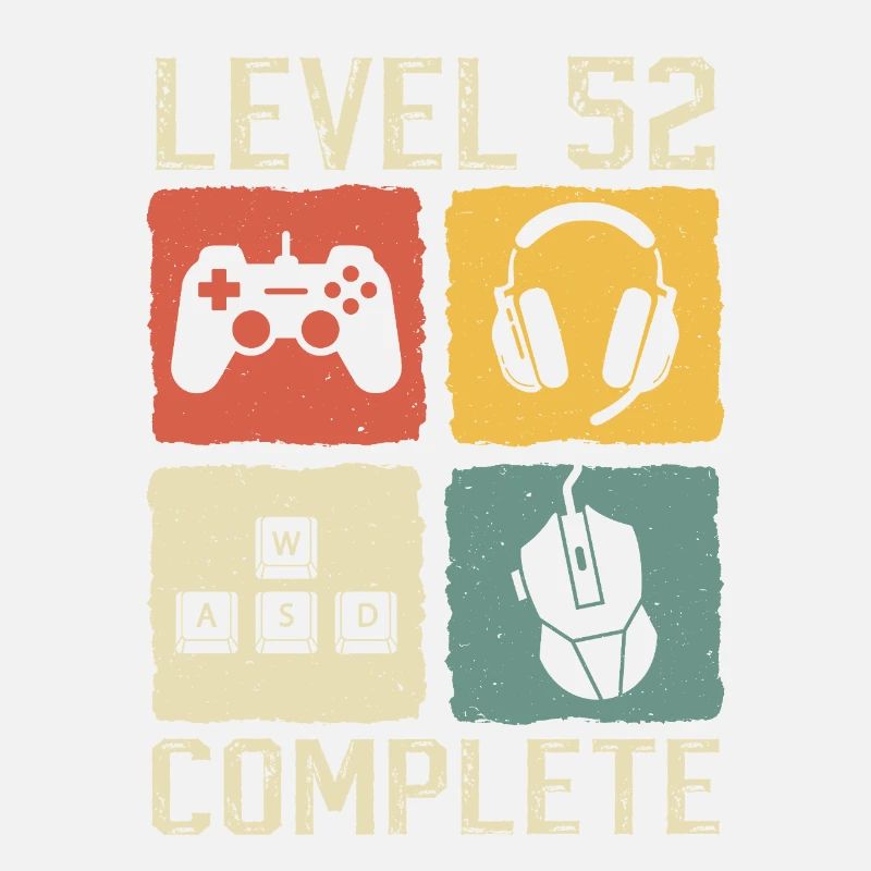 Level 52 Complete Gamer 52th Birthday Gift