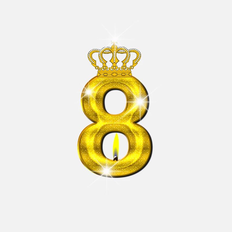 bougie d’anniversaire 8 - Crown - - or
