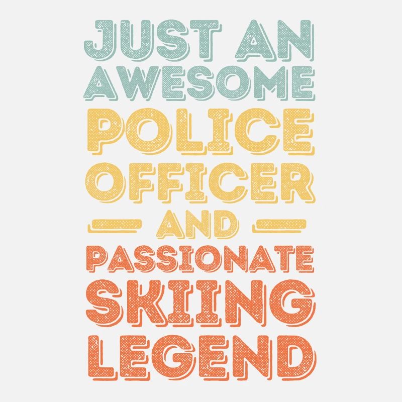 Policeman skiing retro