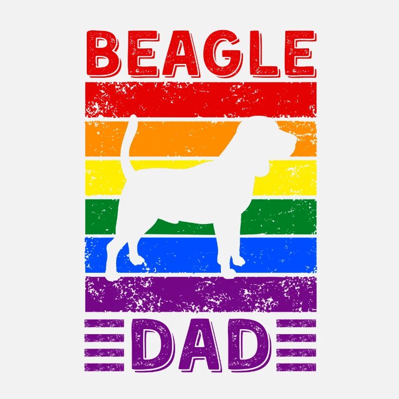Beagle Dad LGBTQ Drapeau arc-en-ciel