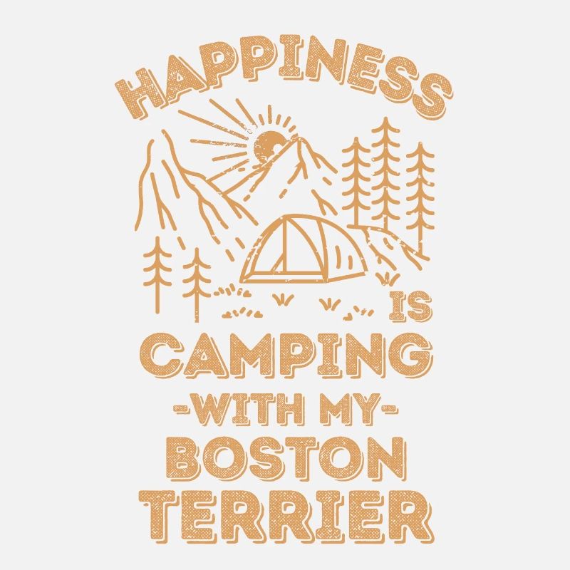 Camping with boston-terrier