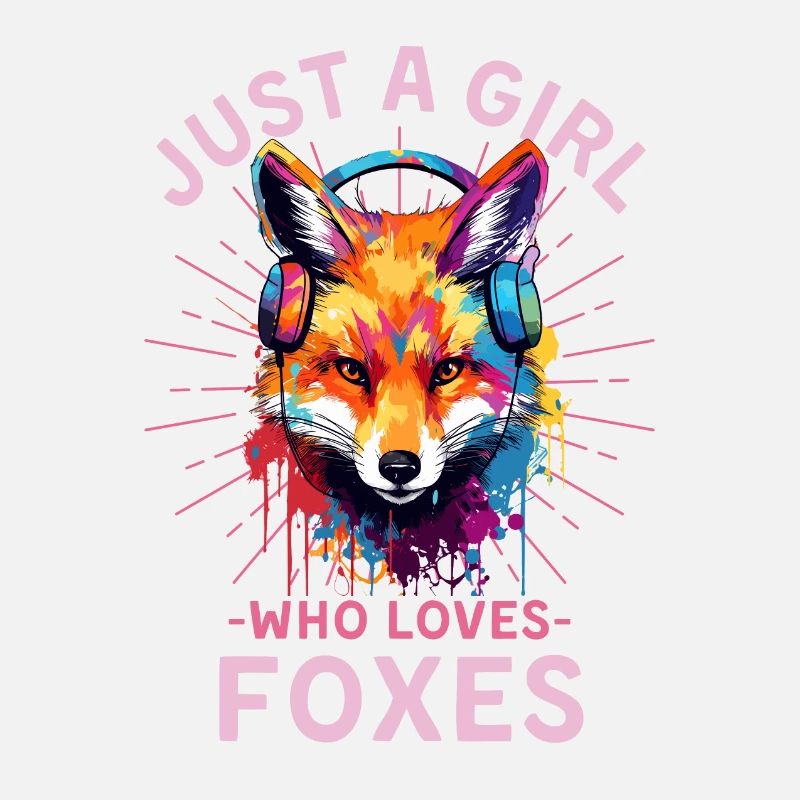 Fox with headphones