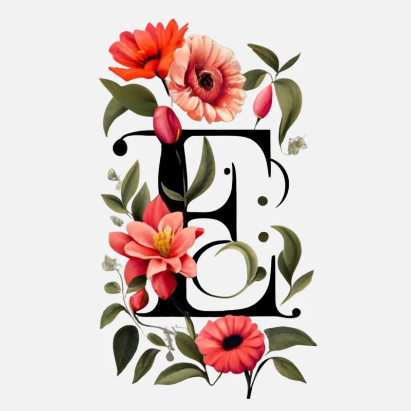 In black, with red flowerE