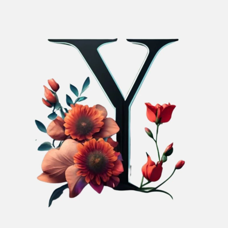 B En noir, avec fleur rouge